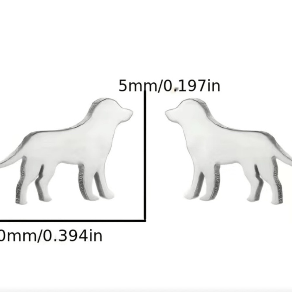 NEW Silver Dog Silhouette Stud Earrings – Minimalist Pet Lover Jewelry - Picture 4 of 6